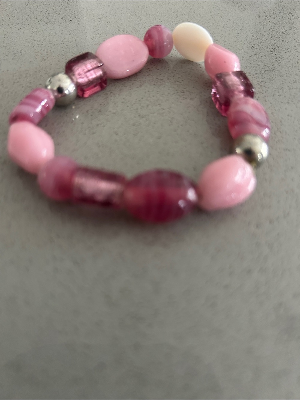 Pink Beaded Stretch Bracelet - Women's Jewelry